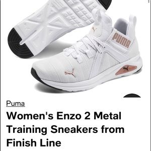 Puma Enzo 2 Woman’s White Pink Women Running Sports Shoes Sneakers 7.5